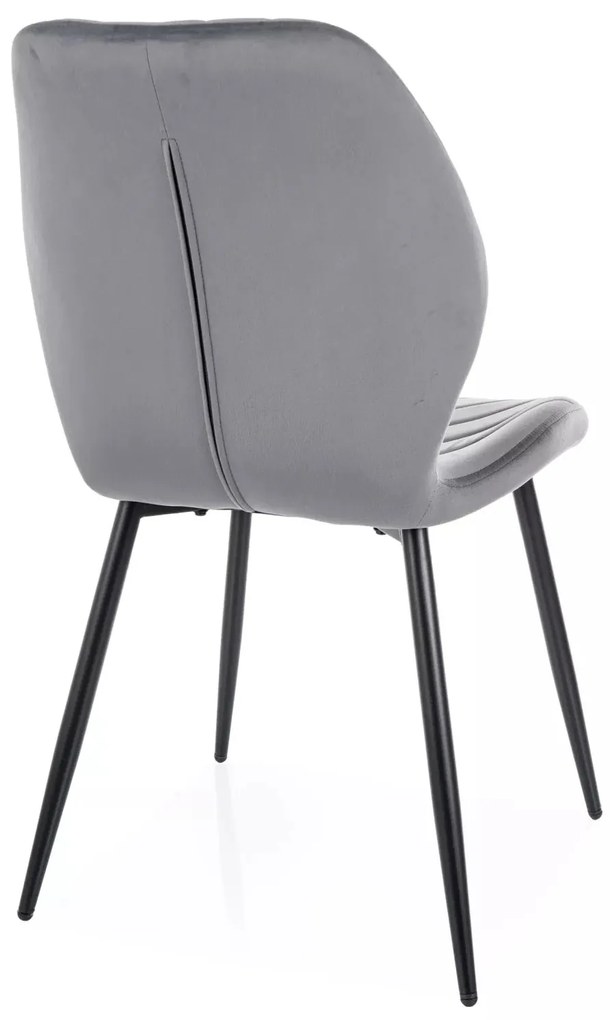 Sametová jídelní židle Mike šedá