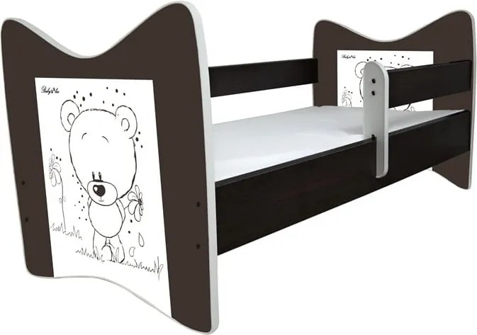 MAXMAX Detská posteľ DELUXE - HNEDÝ MACKO 140x70 cm + matrac ZADARMO!