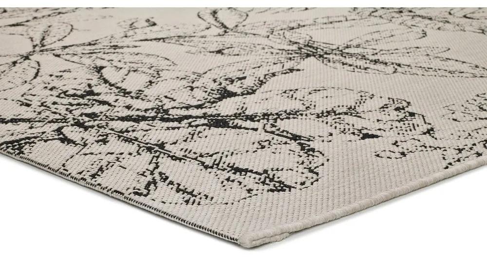Krémovobiely vonkajší koberec Universal Tokio Leaf, 80 x 150 cm