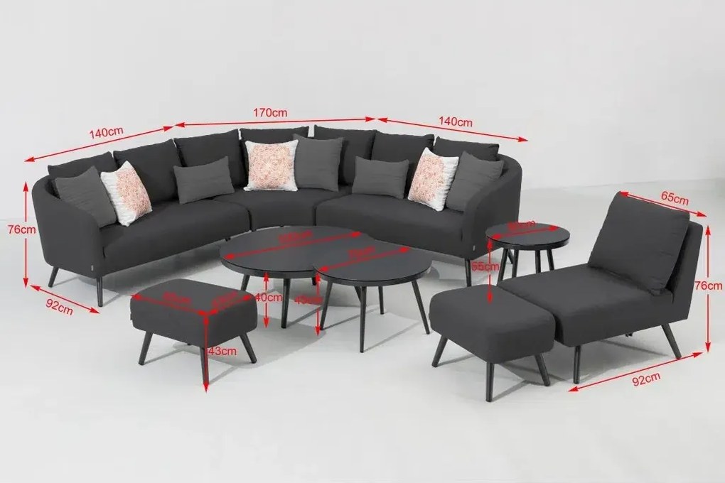 Záhradná zostava MELIA LIKA-TEX® antracit