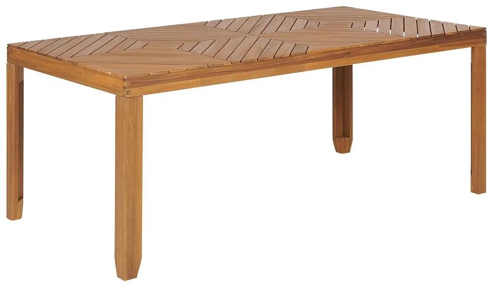 Záhradná jedálenská súprava stola a 6 stoličiek z akáciového dreva BARATTI Beliani