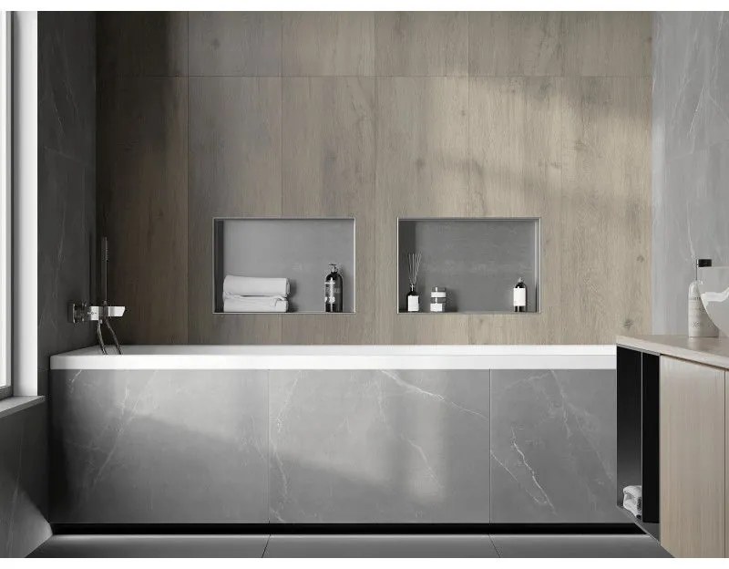 Mexen X-Wall-NR, polička na zapustenie pod obklad bez goliera 45 x 30 cm, oceľová, 1911453010