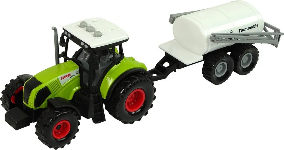 LEAN Toys Sada troch traktorov s prívesmi a postrekovačom, farma