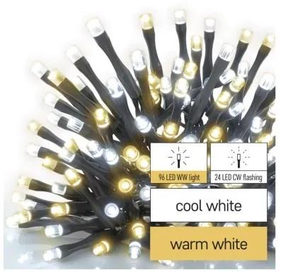 LED vánoční řetěz Blick s časovačem 12 m teplá/studená bílá