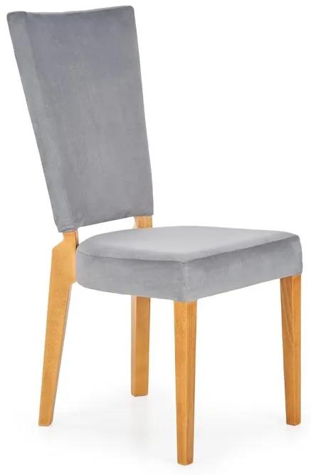 Halmar Jedálenská stolička ROIS, sivá/medový dub