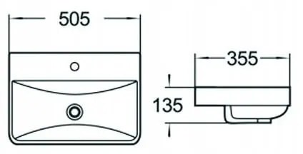 Mexen DAGNA UMÝVADLO, 50x35 CM, BIELA, 21995100