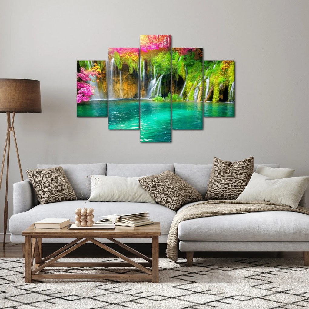 Obraz - Vodopád, Plitvické jazerá, Chorvátsko (150x105 cm)