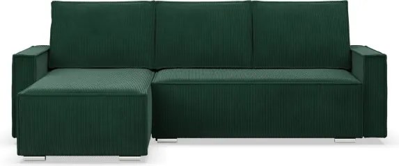 Rohová rozkladacia sedačka NOTO Poso 014 fľaškovo zelená