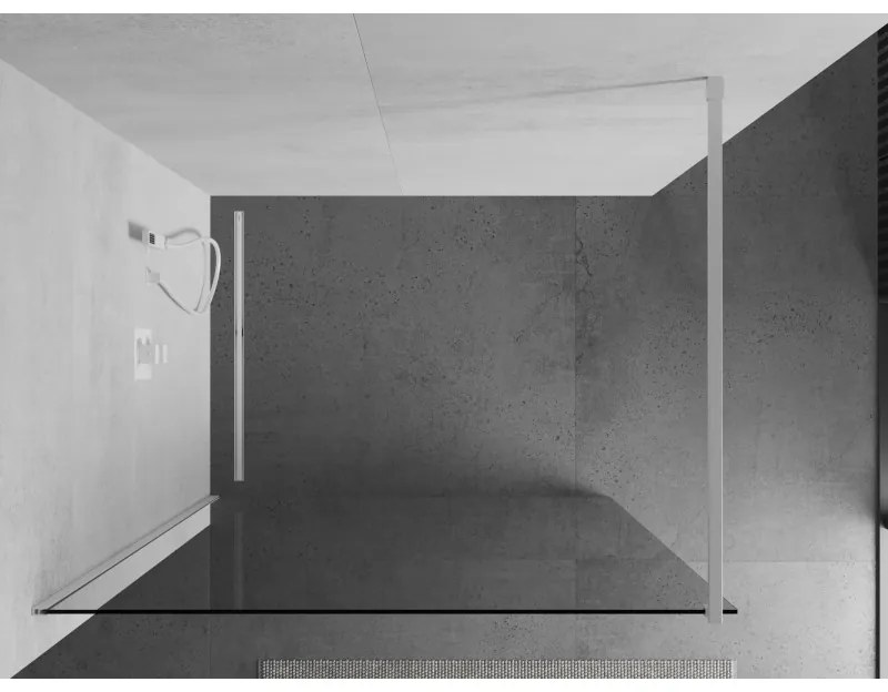 Mexen Kioto, Walk-In sprchová zástena 70 x 200 cm, 8mm číre sklo, biely profil, 800-070-101-20-00
