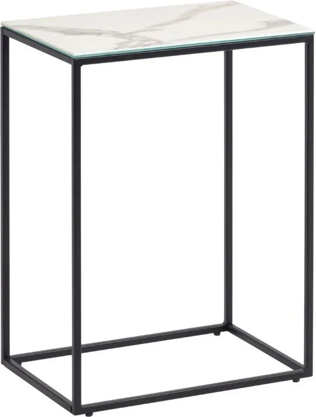 Odkladací stolík s keramickou doskou 30x45 cm Rewena – Kave Home