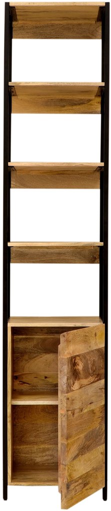 furniture-nabytek.cz - Police masiv 45x213x35 s kovem a dřevem mango