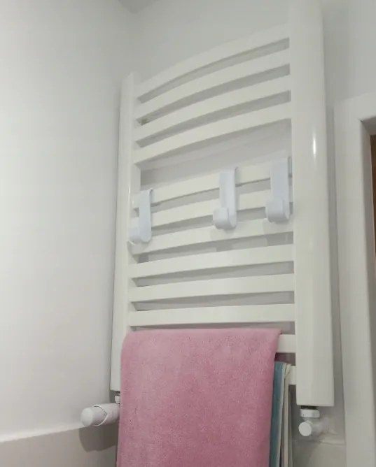 Goodhome Háček na radiátor, bílý, plast LUPI