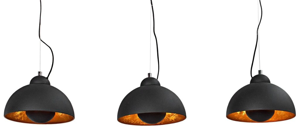 Dizajnová závesná lampa STAGE 3 čierna/zlatá