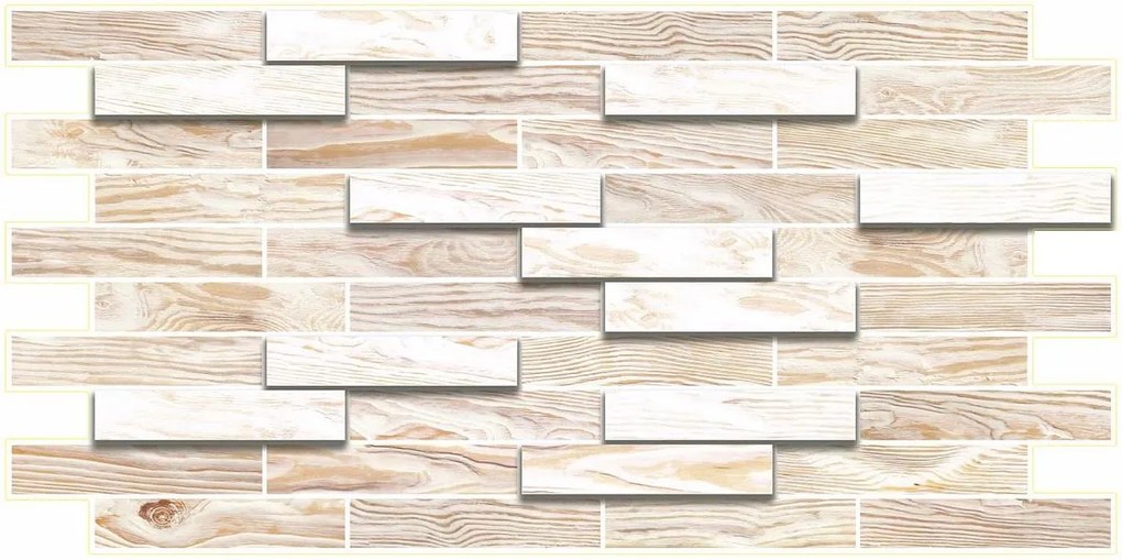 Obkladové panely 3D PVC TP10007977, cena za kus, rozmer 980 x 480 mm, obklad klasik bielený, GRACE