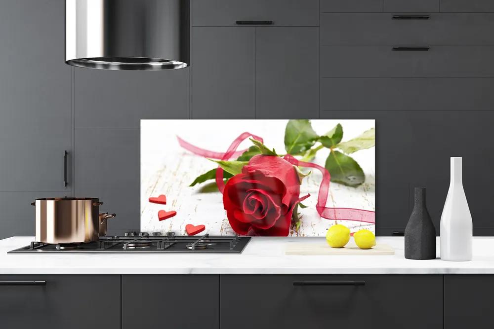 Sklenený obklad Do kuchyne Ruže kvet rastlina 120x60 cm