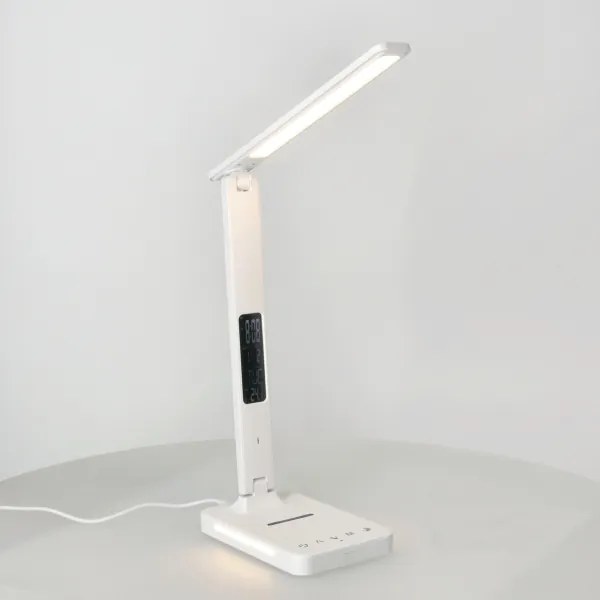 LED Stm. lampa s bezdr. nab. QI, displejom a USB portom LED/7W/230V 3000-6000K