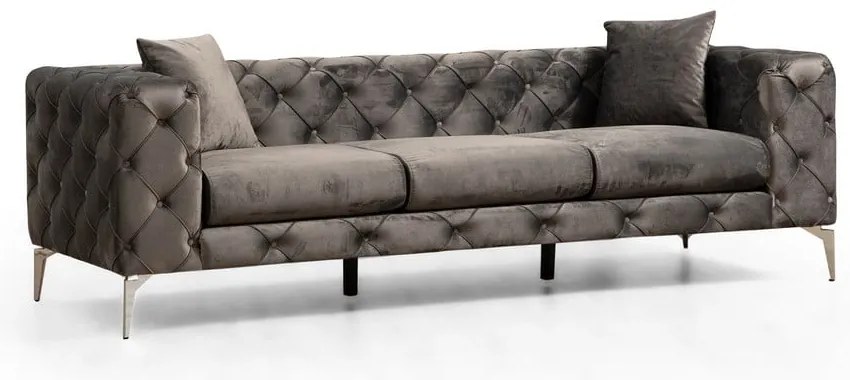 Tmavosivá zamatová pohovka 237 cm Como – Balcab Home