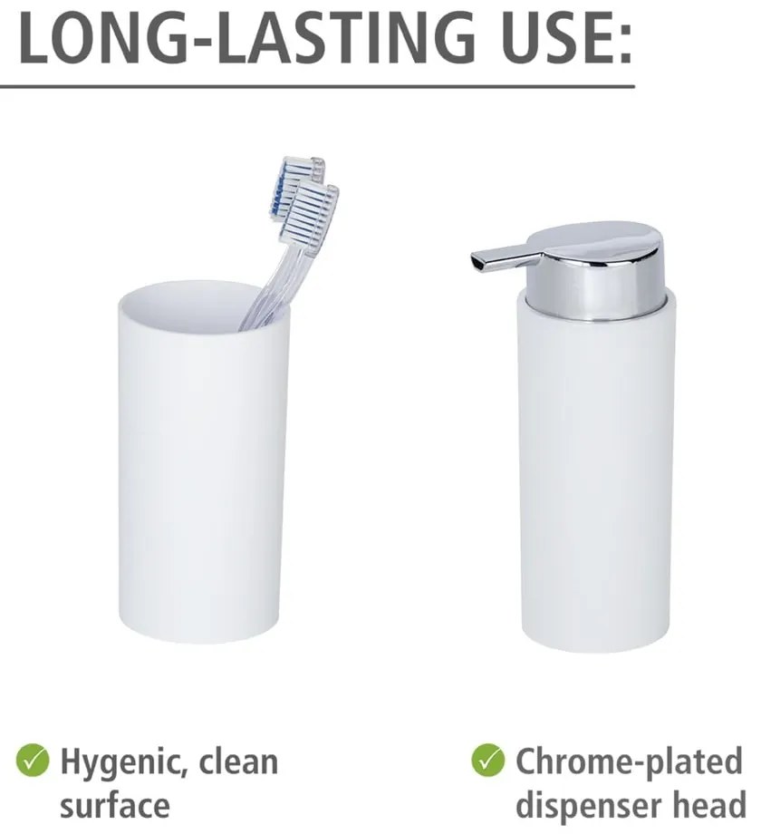 Biela plastová súprava doplnkov do kúpeľne Calvo – Wenko