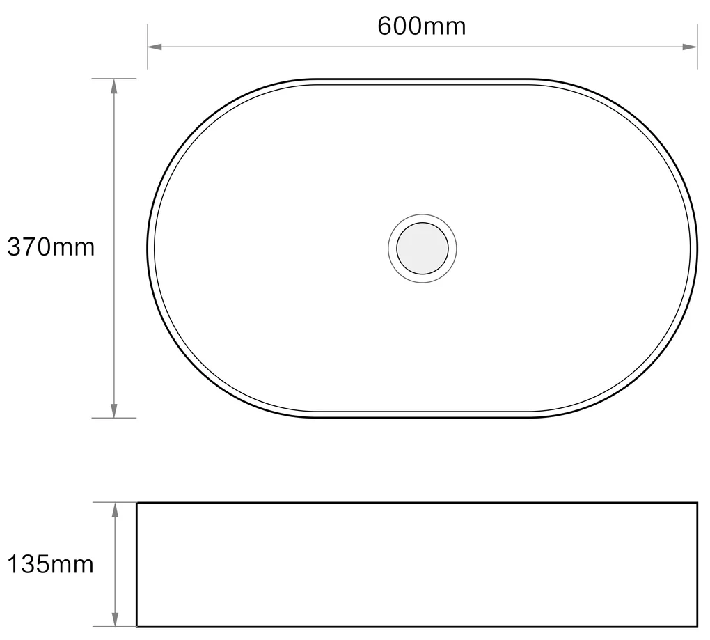 Erga Saanvi, umývadlo na dosku 600x370x135 mm, čierna matná, ERG-V03-9720B-M-001-BK