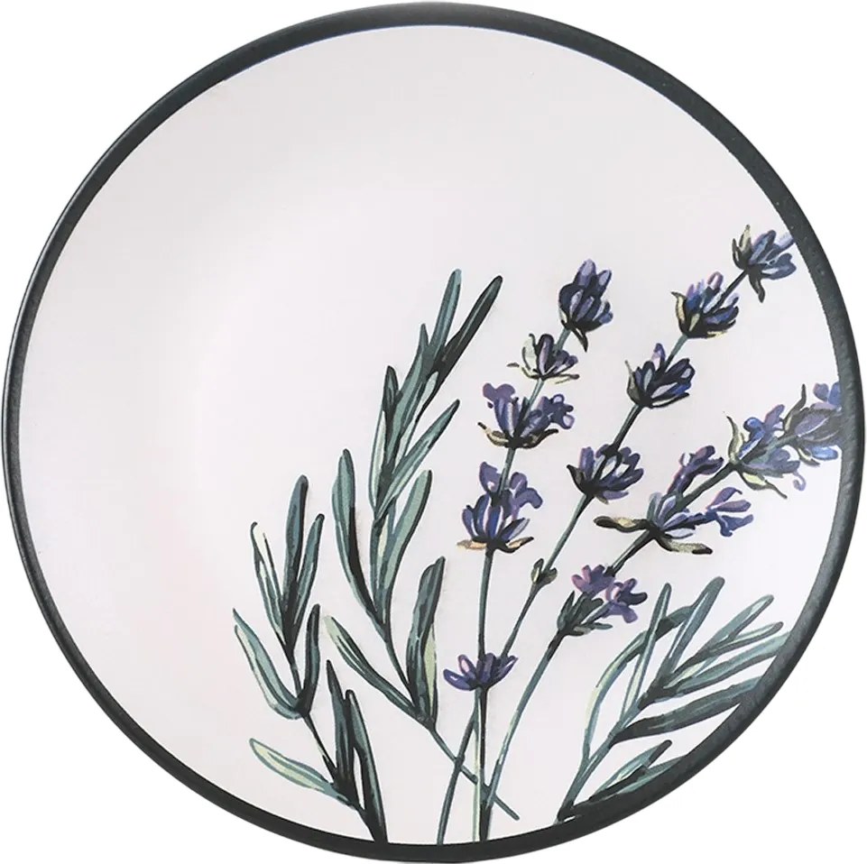 Súprava 6 kameninových plytkých tanierov Herbal 25 cm