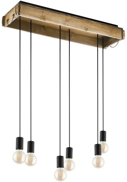 Eglo 43592 - Luster na lanku WOOTTON 6xE27/40W/230V