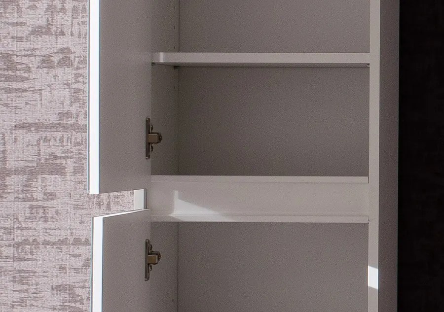 Zrkadlová viacúčelová skriňa s policami Mirror, 37 cm, biela