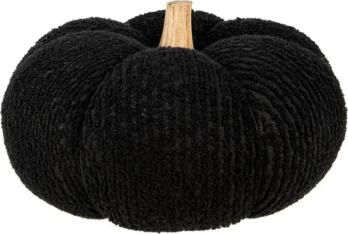 Čierna textilná dekorácia tekvice Pumpkin XXL - Ø 25*16 cm