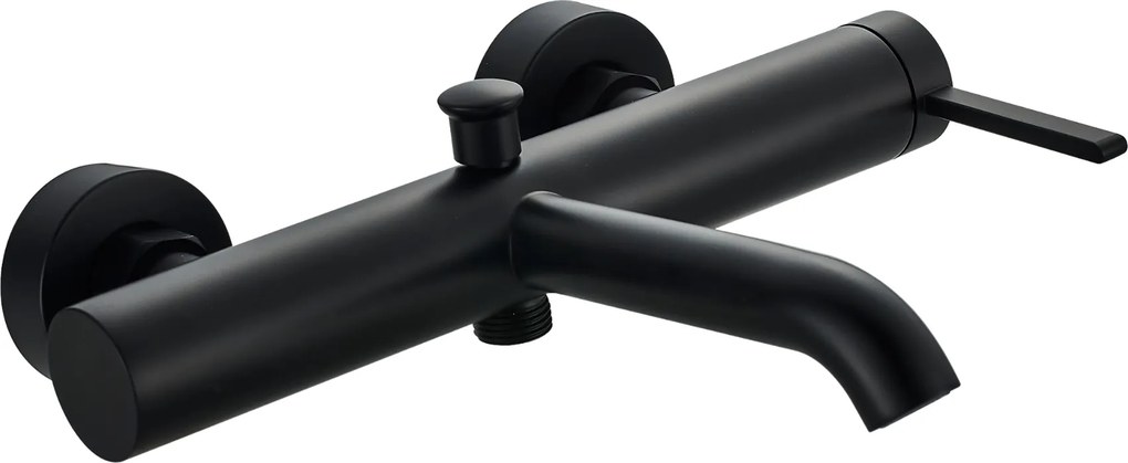 Invena Dropia, nástenná vaňová batéria, čierna matná, INV-BW-15-004-J