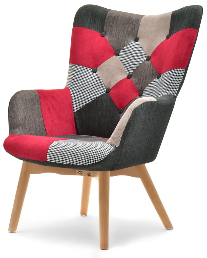 Kreslo Nutri (patchwork + čierna). Akcia -18%. Vlastná spoľahlivá doprava až k Vám domov. 1110348
