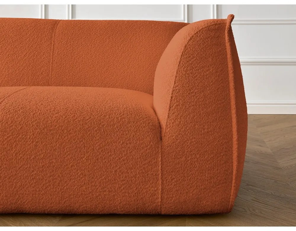 Oranžová pohovka z textílie buklé 242 cm Giorgia – Bobochic Paris