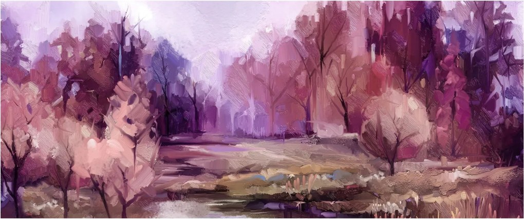 Obraz - Jesenná krajinomaľba (120x50 cm)