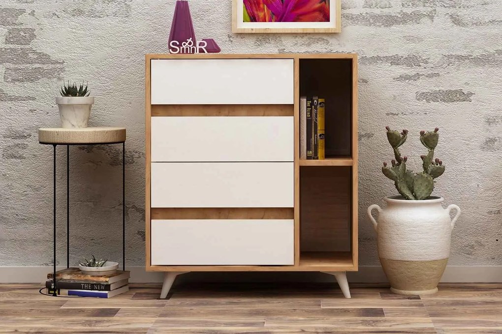 Dizajnová komoda Caelia 70 cm vzor dub