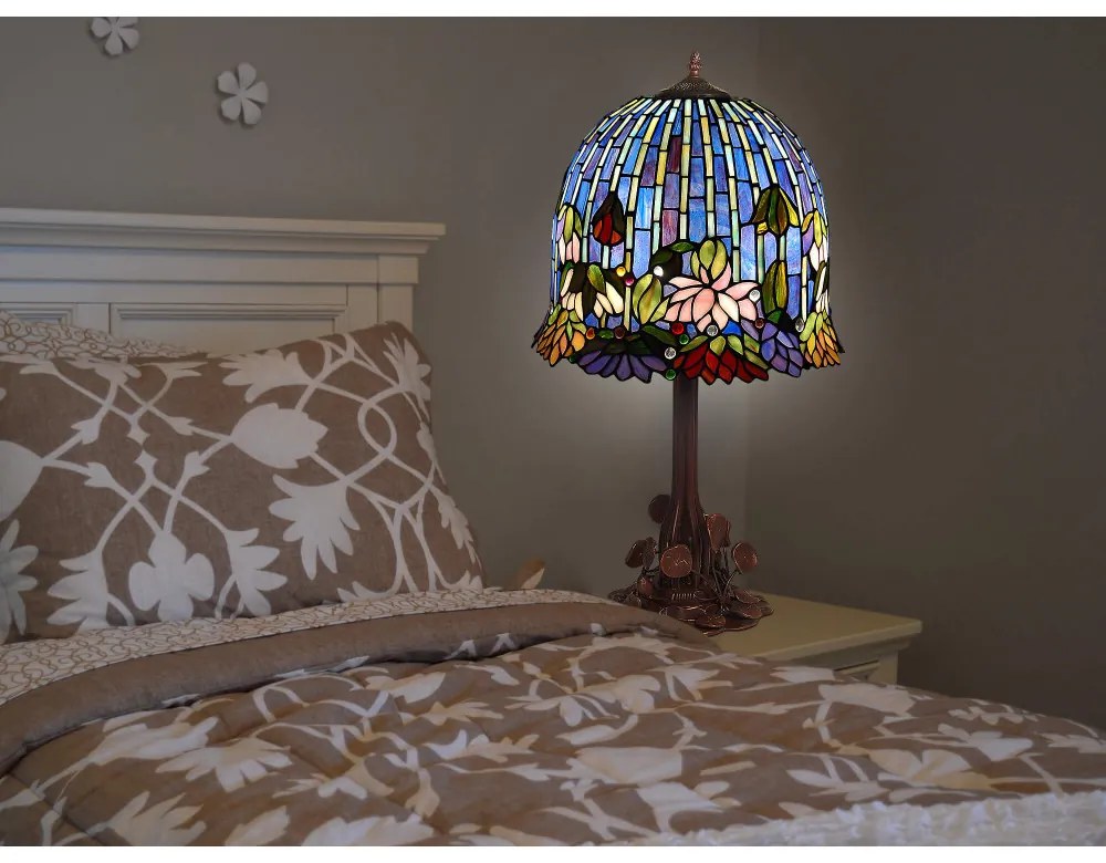 Vitrážová lampa Tiffany LOTUS 76*Ø40