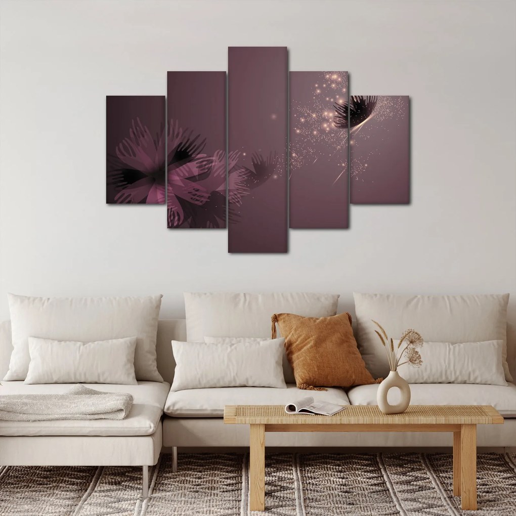Obraz kvetu s motýľom (150x105 cm)
