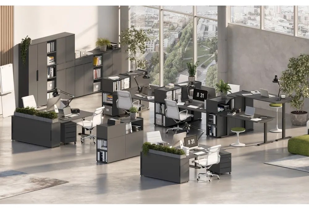 Antracitová vysoká komoda 81x120 cm Mailand – Germania