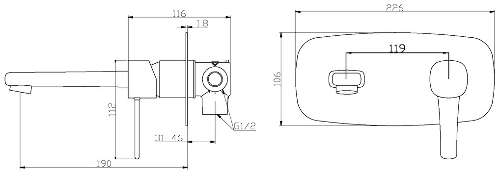 Invena Trend, podomietková umývadlová batéria, medená matná, INV-BP-02-U14-V