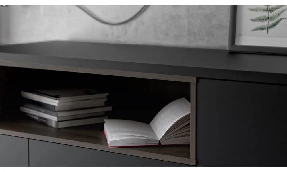 Čierna komoda 176x90x49 cm Roomers – Tvilum