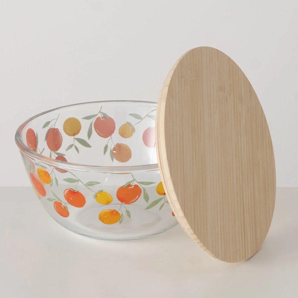 Sklenená misa s poklopom Fruits