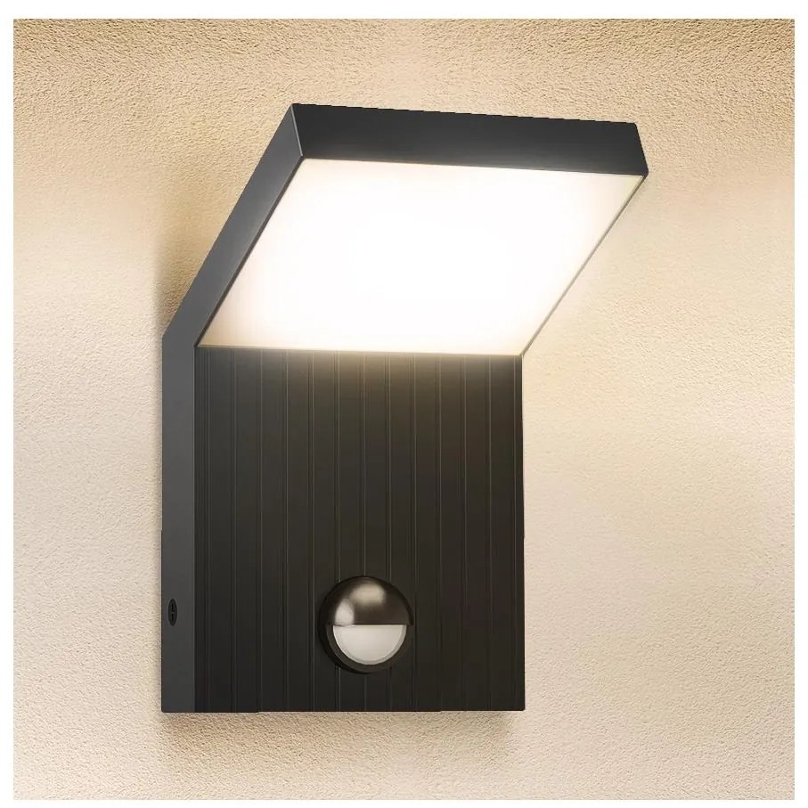 Brilagi - LED vonkajšie nástenné svietidlo so senzorom RIANO LED/8W/230V antracit