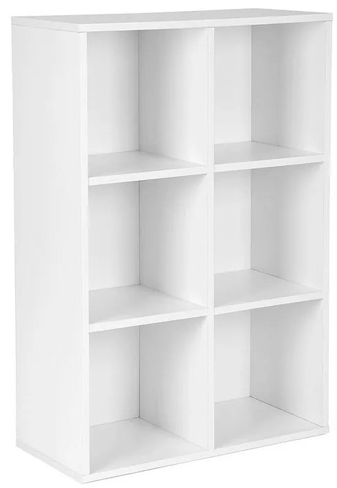 VASAGLE Knižnica so 6 priehradkami biela LBC203D