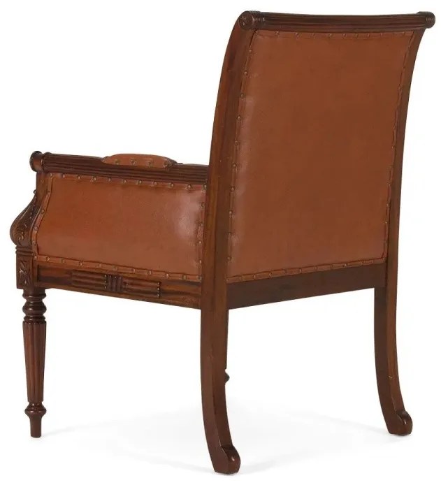 furniture-nabytek.cz - Kancelárske kreslo Camford II, masívna pravá koža, lakované, hnedé