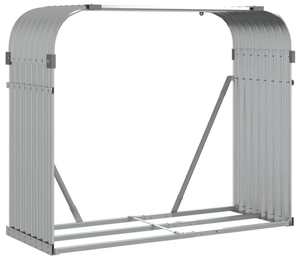 Držiak na polená strieborný 120x45x100 cm pozinkovaná oceľ