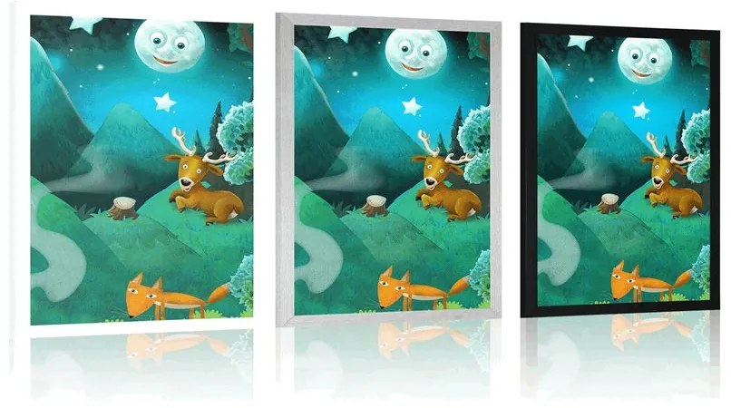 Plagát magický rozprávkový les - 30x45 white