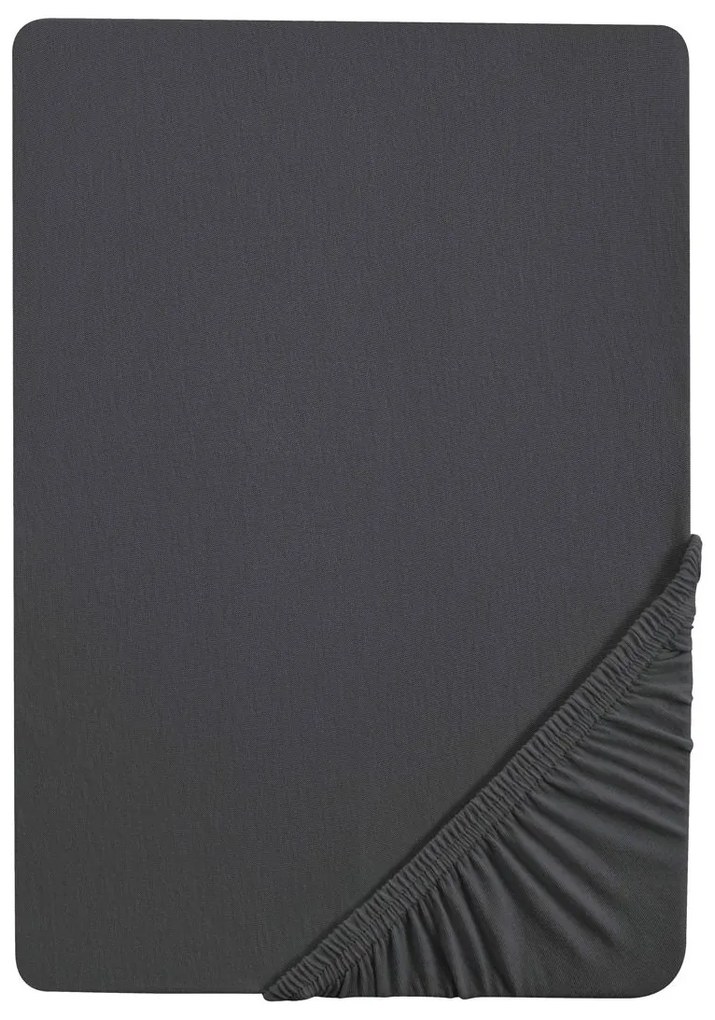 Biberna Napínacia džersejová plachta (90 – 100 x 200 cm, titánová)  (100227068)