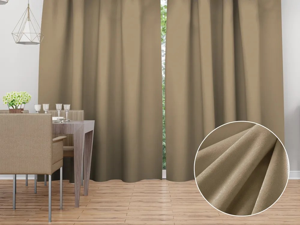 Biante Zamatový záves Velvet Prémium SVP-026 Kávovo béžový 135x210 cm