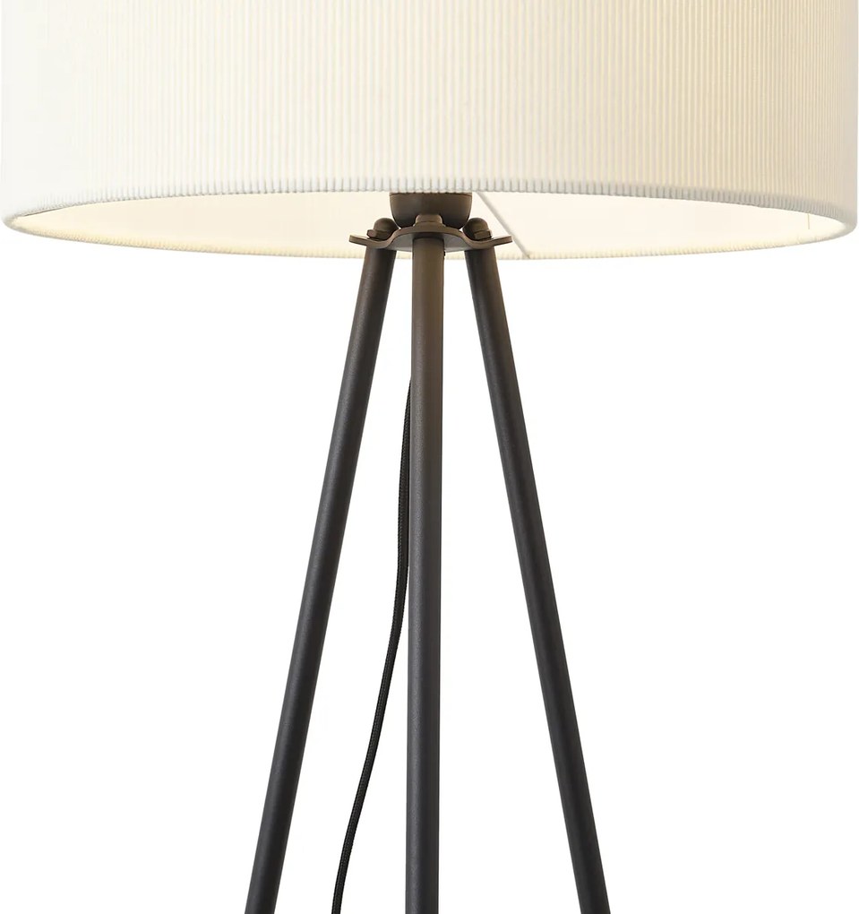 Moderná stojacia lampa s trojnožkou biela so zamatovým tienidlom - Luz