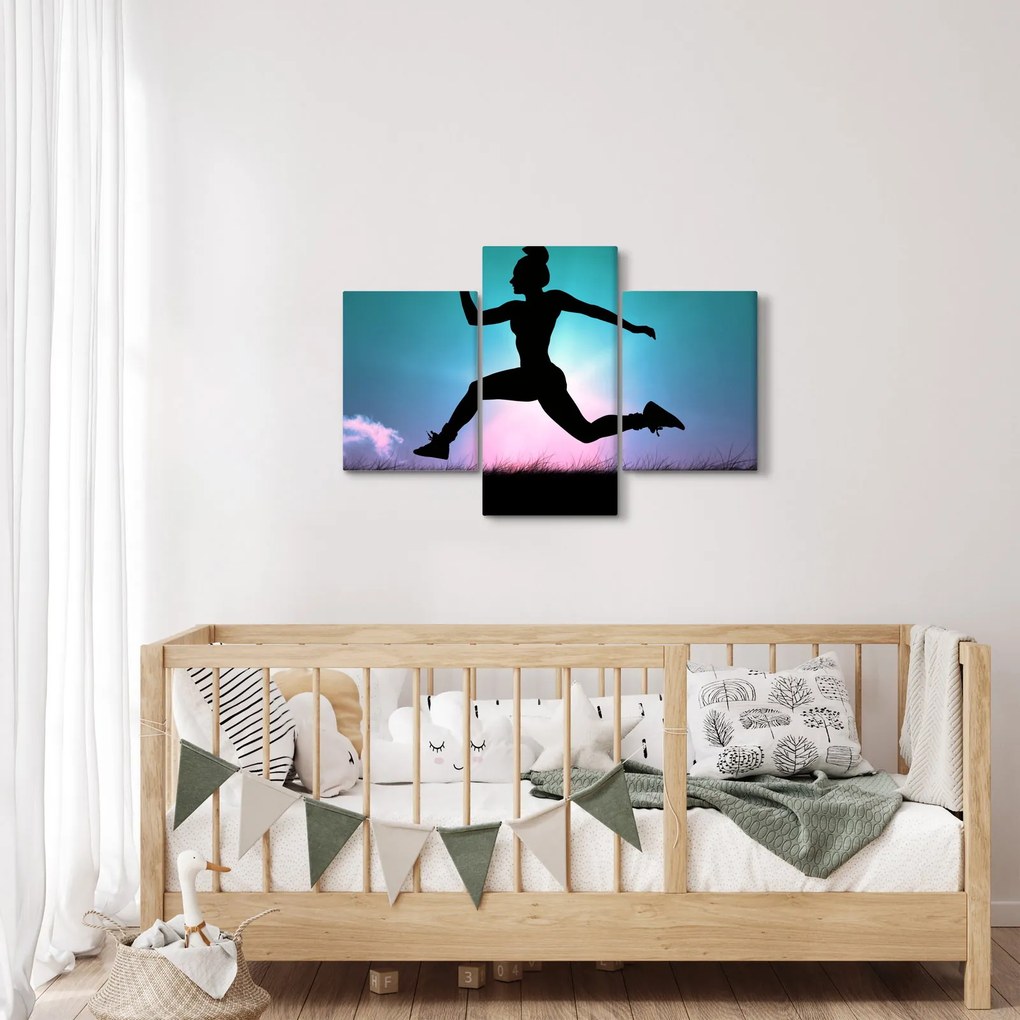 Obraz skákajúce siluety ženy (90x60 cm)