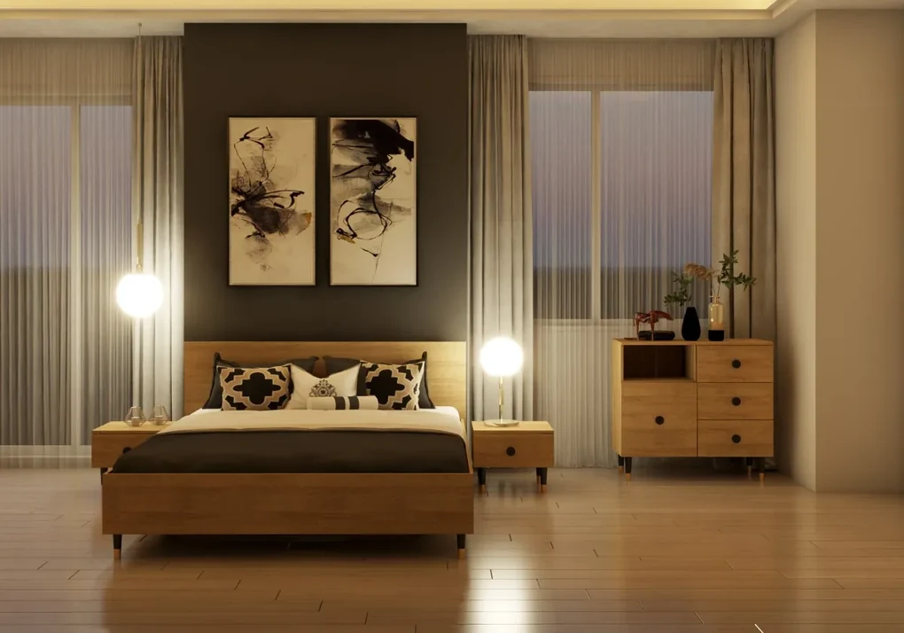 Posteľ LUX 160x200 dub hickory