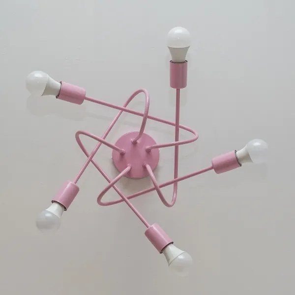 Prisadený luster OXFORD 5xE27/15W/230V ružový