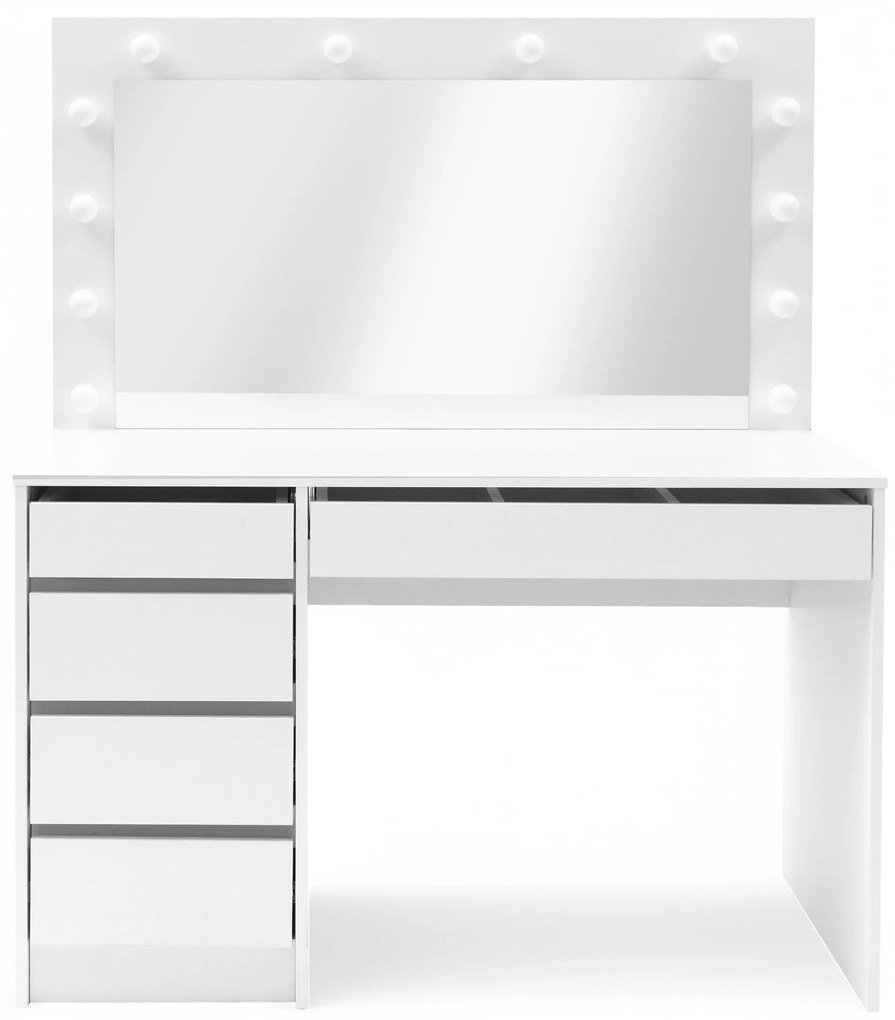 Toaletný stolík Velinio XL 120 cm - biela